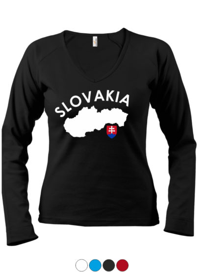 Dámske tričko Slovakia Map - čierne