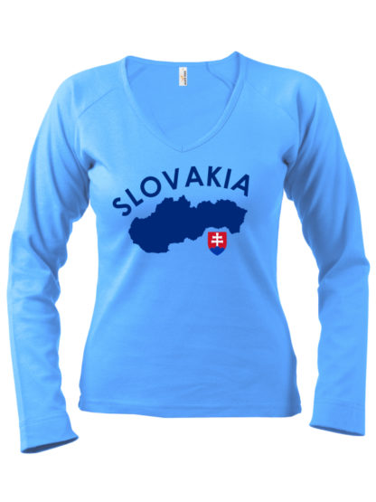 Dámske tričko Slovakia Map - modré