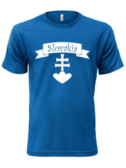 Pánske tričko Slovakia Retro Erb - modré