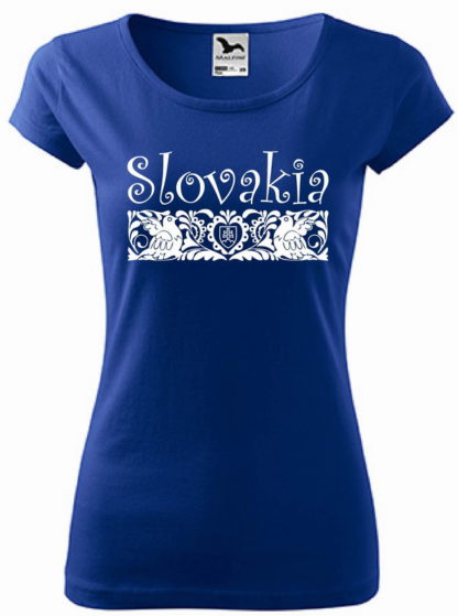 Dámske tričko Slovakia Elegance Folk - modré