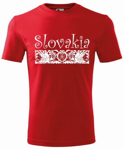 Pánske tričko Slovakia Elegance Folk - červené